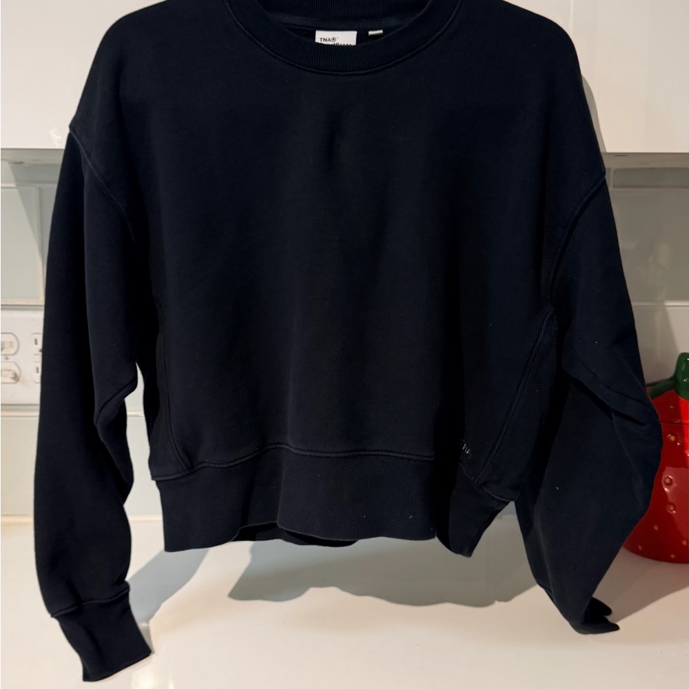 TNA Cozy Fleece Black Sweatshirt